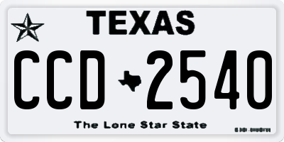 TX license plate CCD2540