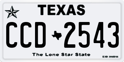 TX license plate CCD2543