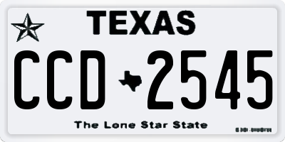 TX license plate CCD2545