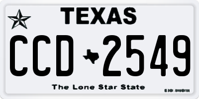 TX license plate CCD2549