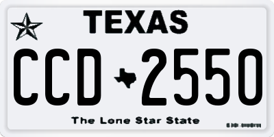 TX license plate CCD2550