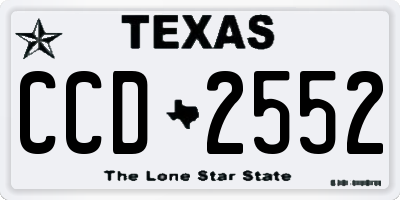 TX license plate CCD2552