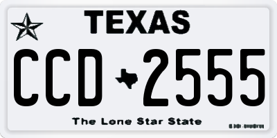 TX license plate CCD2555