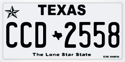 TX license plate CCD2558