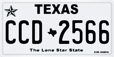 TX license plate CCD2566