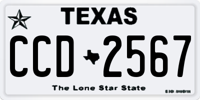 TX license plate CCD2567