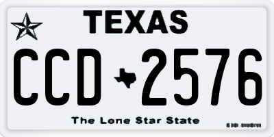 TX license plate CCD2576