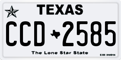 TX license plate CCD2585