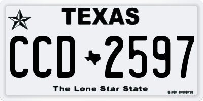 TX license plate CCD2597