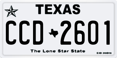 TX license plate CCD2601