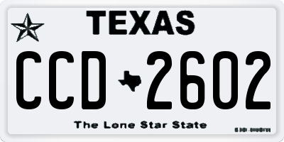 TX license plate CCD2602