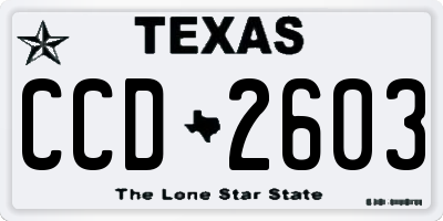 TX license plate CCD2603