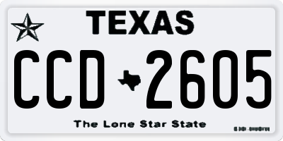 TX license plate CCD2605