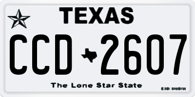 TX license plate CCD2607
