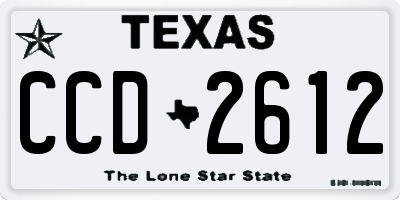 TX license plate CCD2612
