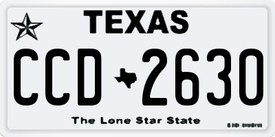TX license plate CCD2630
