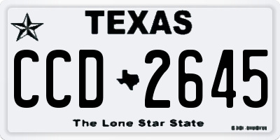 TX license plate CCD2645