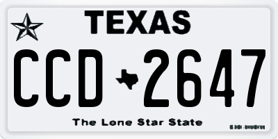 TX license plate CCD2647