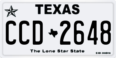 TX license plate CCD2648