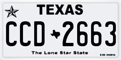 TX license plate CCD2663