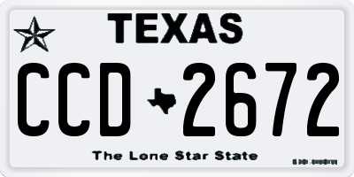 TX license plate CCD2672