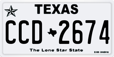 TX license plate CCD2674