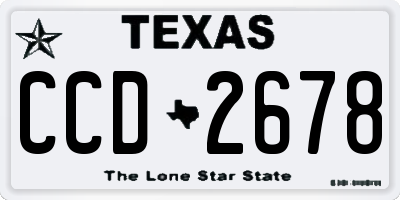 TX license plate CCD2678
