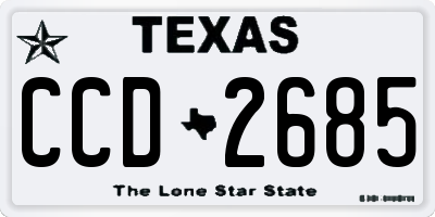 TX license plate CCD2685