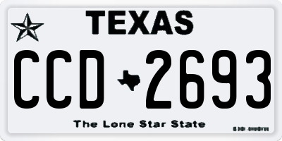 TX license plate CCD2693