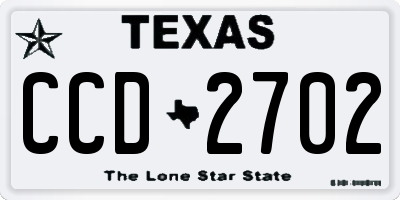 TX license plate CCD2702