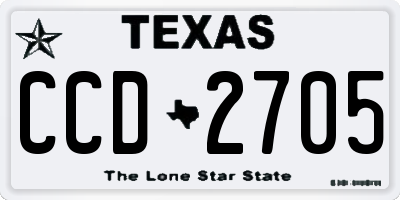 TX license plate CCD2705