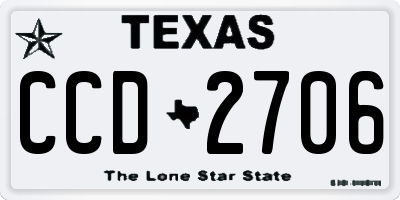 TX license plate CCD2706