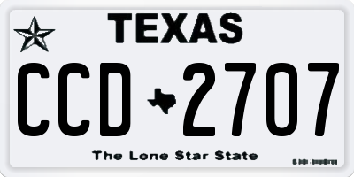 TX license plate CCD2707
