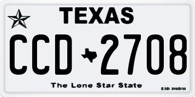 TX license plate CCD2708