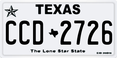 TX license plate CCD2726