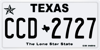 TX license plate CCD2727