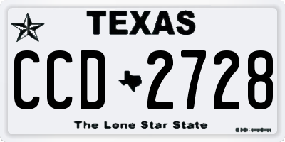TX license plate CCD2728