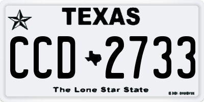 TX license plate CCD2733