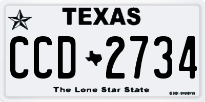 TX license plate CCD2734