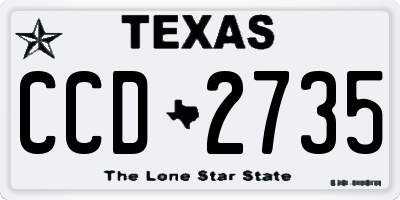 TX license plate CCD2735
