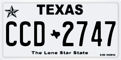 TX license plate CCD2747