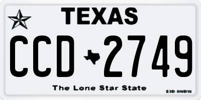 TX license plate CCD2749