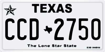 TX license plate CCD2750