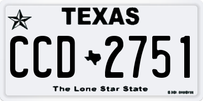 TX license plate CCD2751