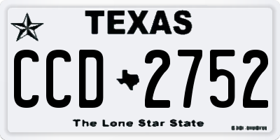TX license plate CCD2752