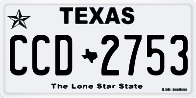 TX license plate CCD2753