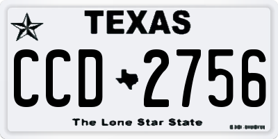 TX license plate CCD2756