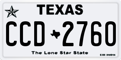 TX license plate CCD2760