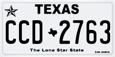 TX license plate CCD2763