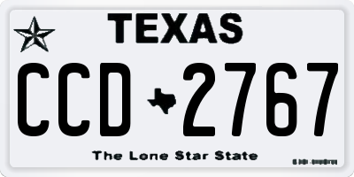 TX license plate CCD2767